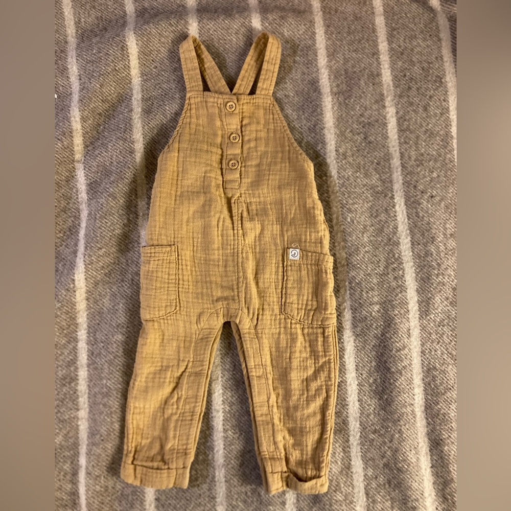 Little Planet Mustard Gauze Overalls